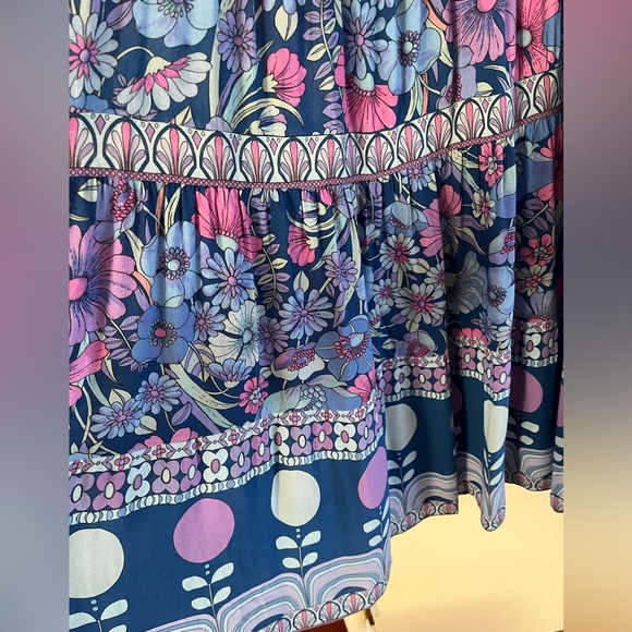 Nine Lives Bazaar Fleur Dress in Lapis - Picture 8 of 9